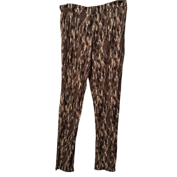 MNG Casual Womens Pleated Brown Camouflage Pants Size M Viscose women pants - Picture 8 of 12